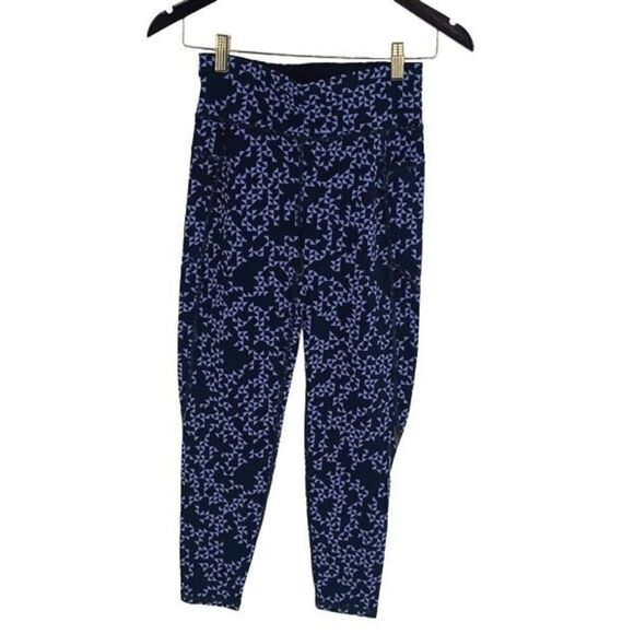 Sweaty Betty Womens Geo Print Zero Gravity 7/8 Hi-Rise Leggings Blue Black Small - Picture 2 of 10